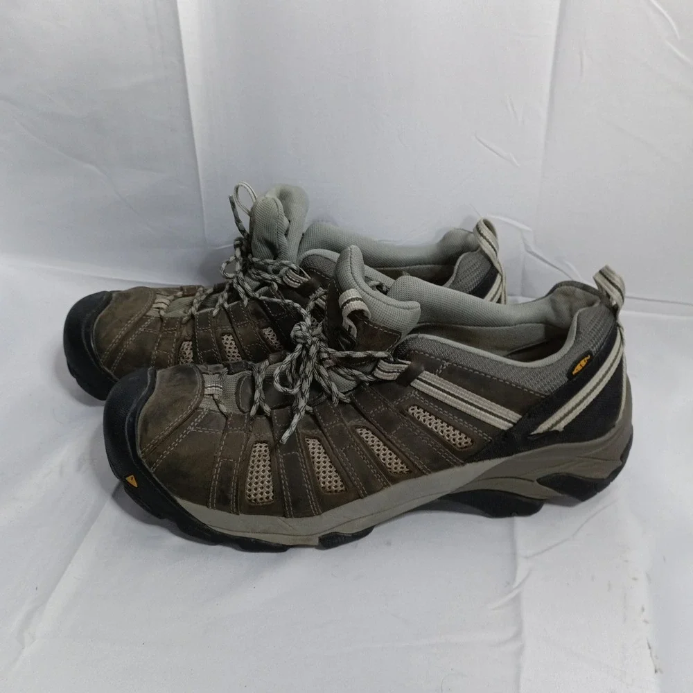 Keen Flint Low Mens 14D Brown Leather Steel Toe Work Shoes ASTM F2413-11 s8
